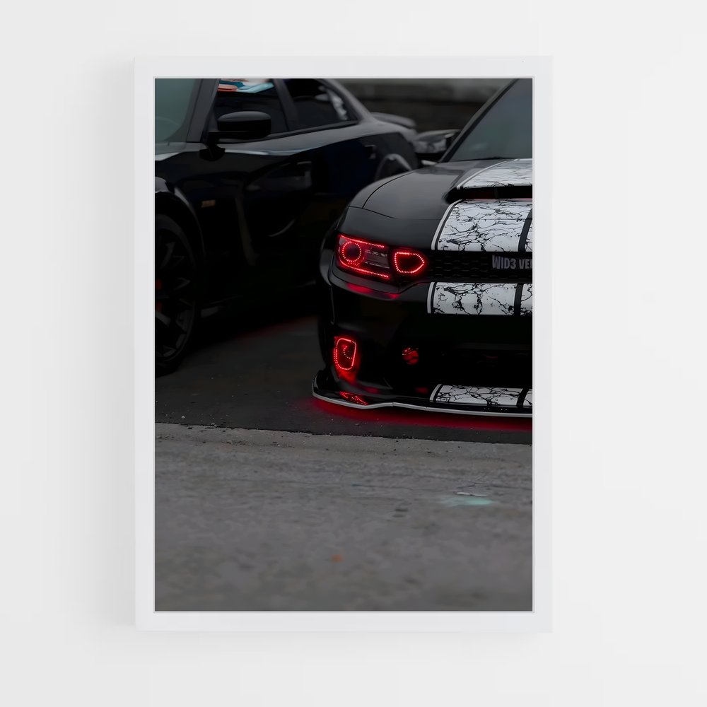 Poster Hellcat Noir – affiche Dodge (vue 3)